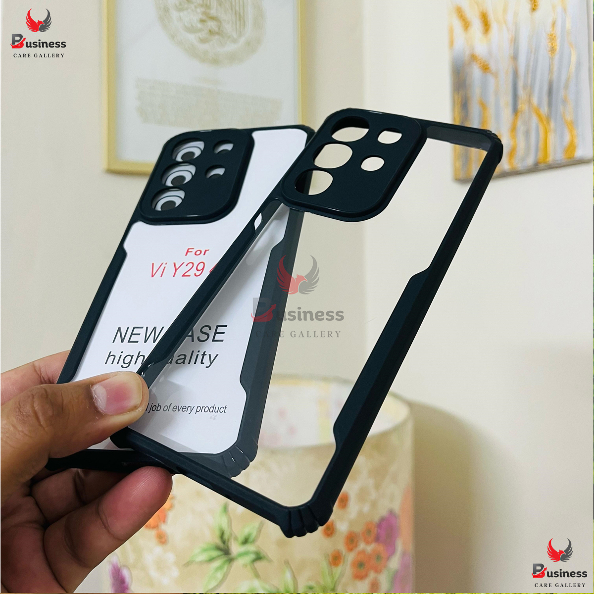 Picture of Vivo Y29 4g Back Cover 360 Degree Protection | Protective Design | Transparent Back Cover Case for VivoY29 Phone Cases (PC & TPU, Black Bumper) Vivo Y29 Back Case