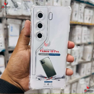 Picture of For Tecno Camon 40 Pro Silicone Airbag cover Shockproof Transparent Protective Clear Back Cover TPU Case