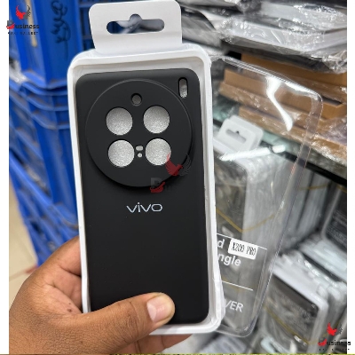 Picture of For VIVO X200 Pro Silicone Cases Shockproof Drop Protection Round Edge Camera Bumper Perfect Fitting In Black & Blue Color Phone Back Covers- 100% Original