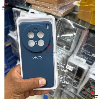 Picture of For VIVO X200 Pro Silicone Cases Shockproof Drop Protection Round Edge Camera Bumper Perfect Fitting In Black & Blue Color Phone Back Covers- 100% Original