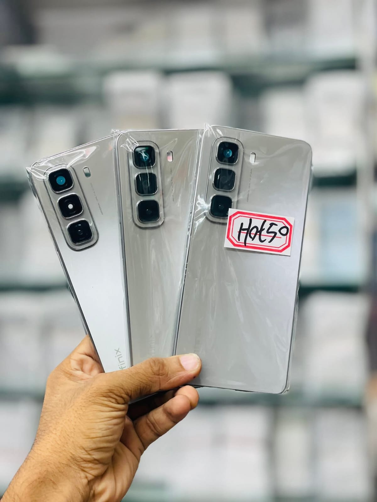 Picture of For Infinix Hot 50 Side Frame + Back Panel Housing + Camera Glass Back shell Replacement Spare Parts