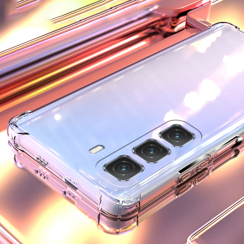 Picture of For Infinix Hot 50 4G - Reinforced Shockproof Cushion Back Clear Hybrid Transparent Sof Silicon AK Back Cover Casing