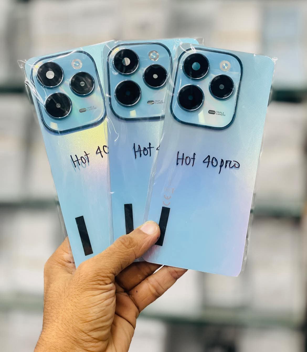 Picture of For Infinix Hot 40 Pro Back Panel Housing + Camera Glass Back shell Replacement Spare Parts