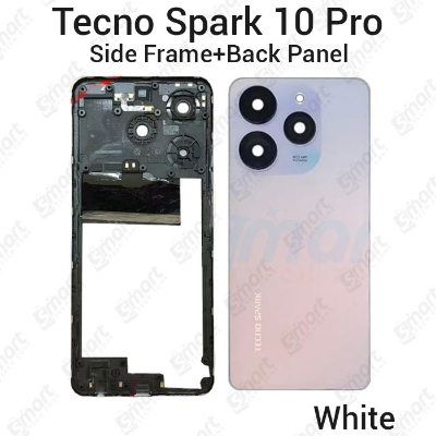 Picture of For Tecno Spark 10 Pro KI7 Side Frame + Back Panel Housing + Camera Glass Back shell Replacement Spare Parts
