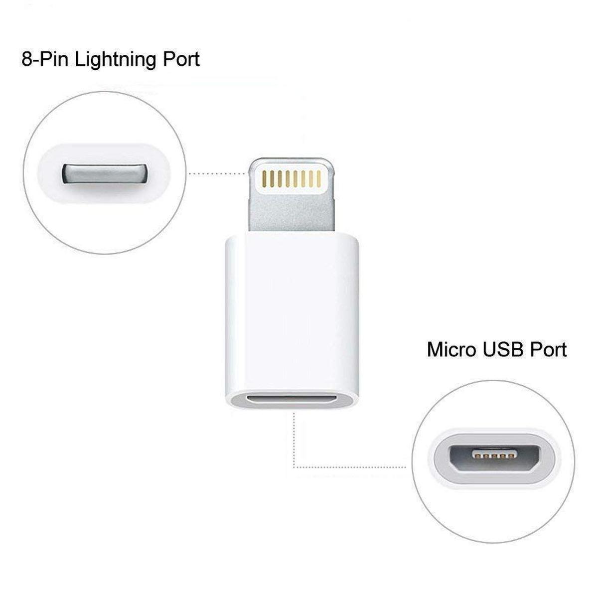 Picture of I.Phone Port to Micro USB Converter - White