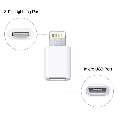 Picture of I.Phone Port to Micro USB Converter - White