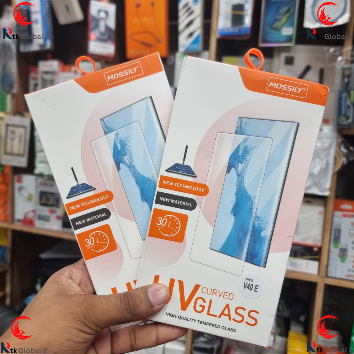 Picture of For vivo V40e Mossily UV glass light adhesive full adhesive tempered glass screen protector-clear