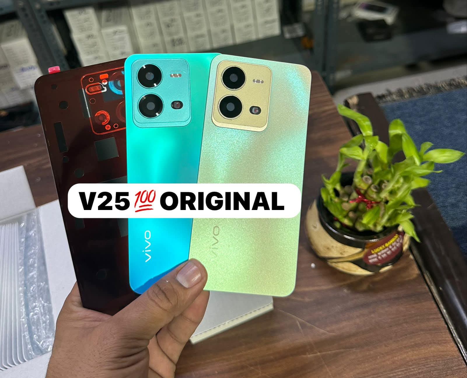 Picture of For V25 5G Back Panel Housing + Camera Glass Back shell Replacement Spare Parts