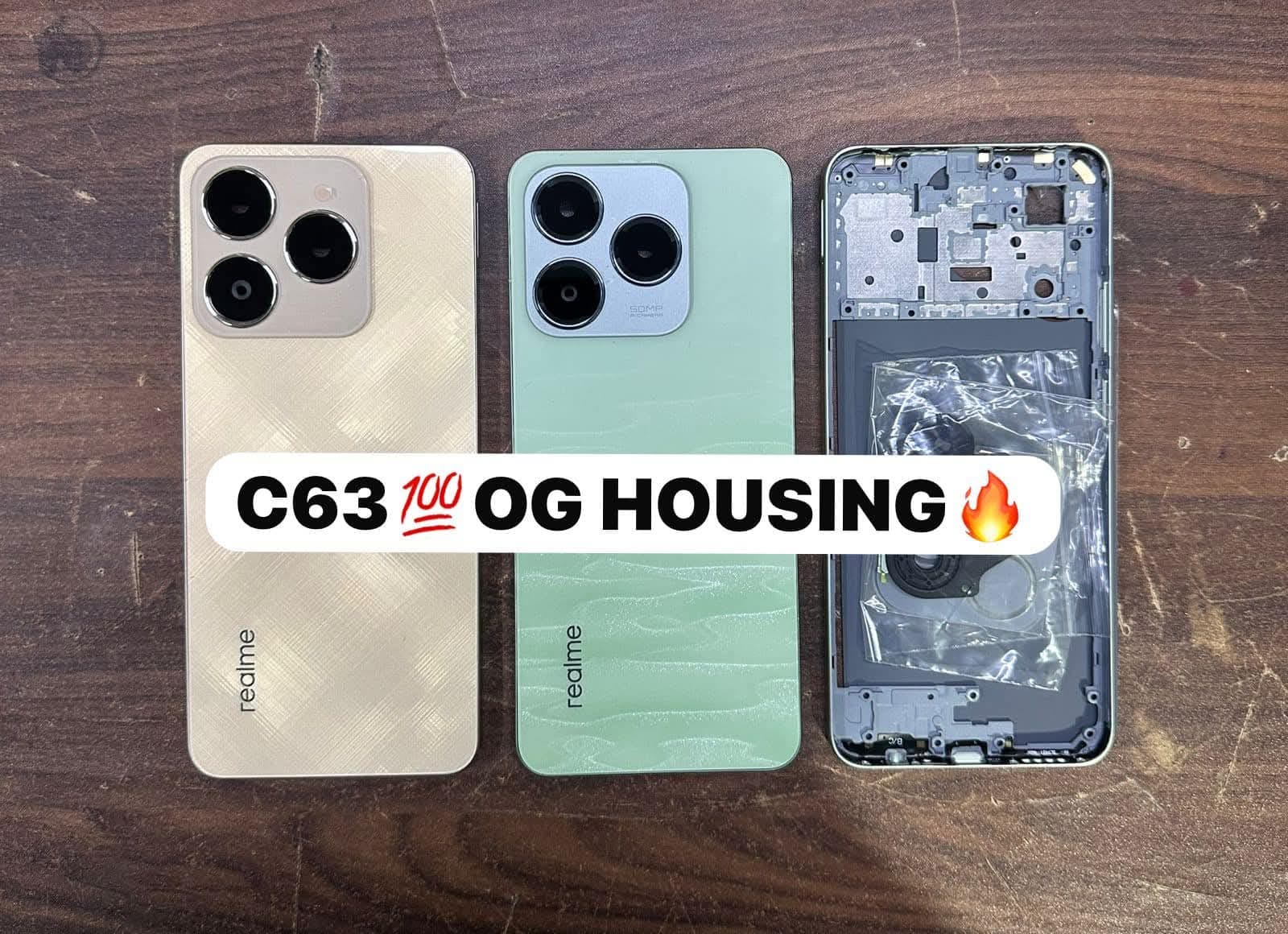 Picture of For Realme C63 Side Frame + Back Panel Housing + Camera Glass Back shell Replacement Spare Parts