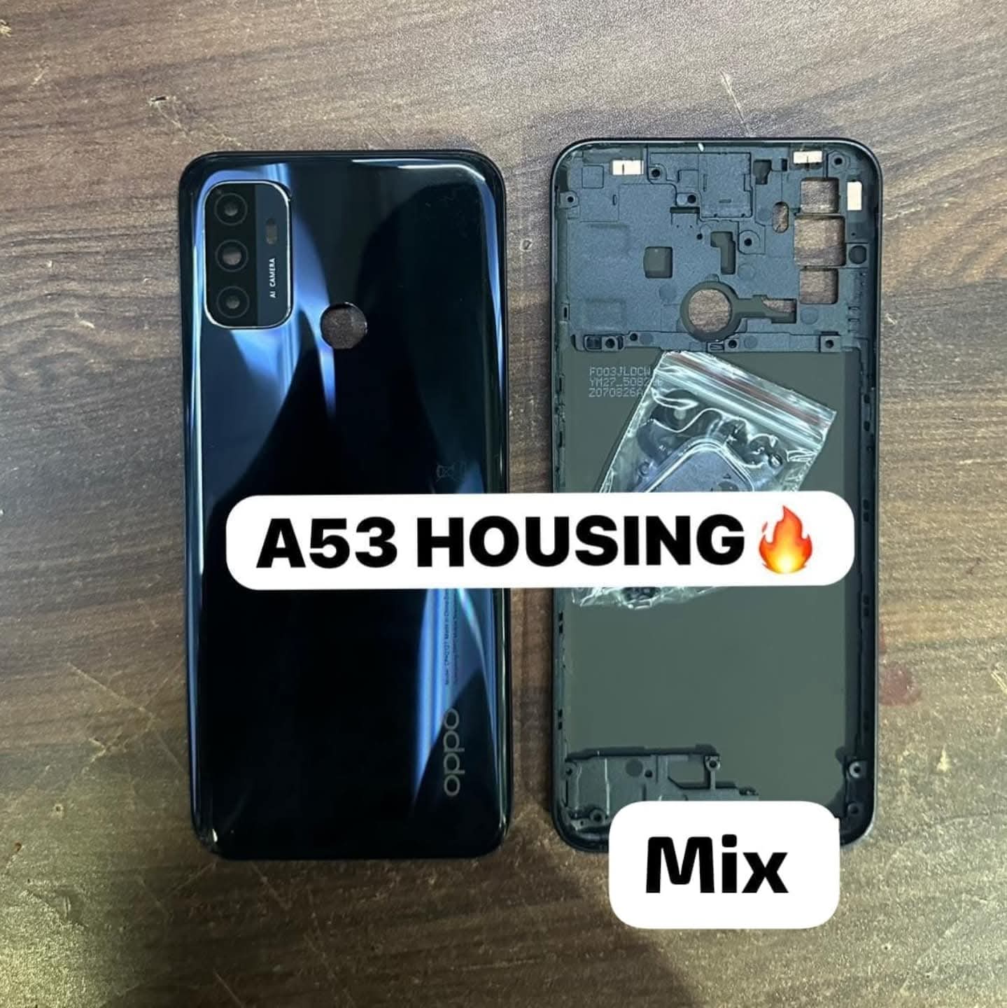 Picture of For OPPO A53 Side Frame + Back Panel Housing + Camera Glass Back shell Replacement Spare Parts