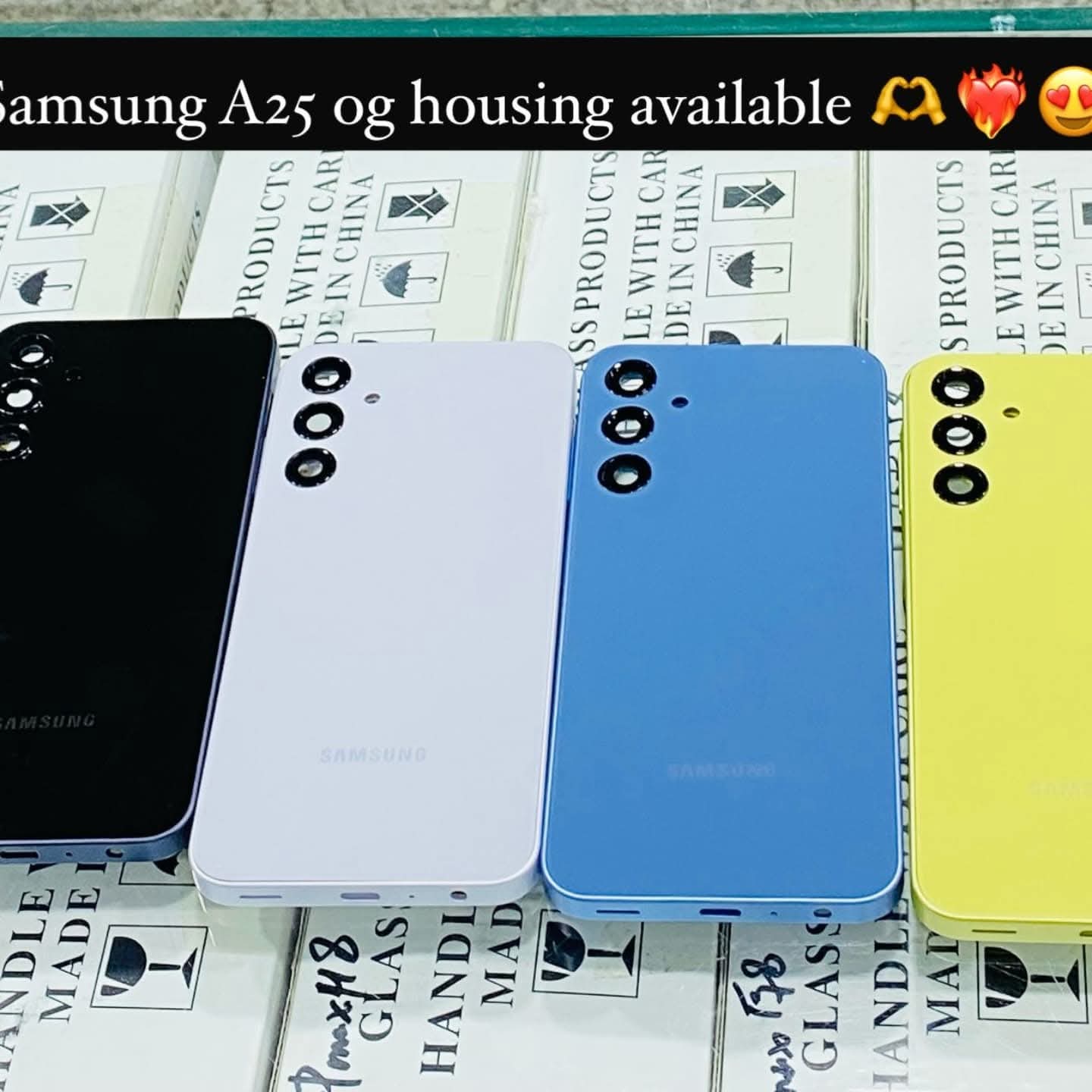 Picture of For Samsung Galaxy A25 Side Frame + Back Panel Housing + Camera Glass Back shell Replacement Spare Parts