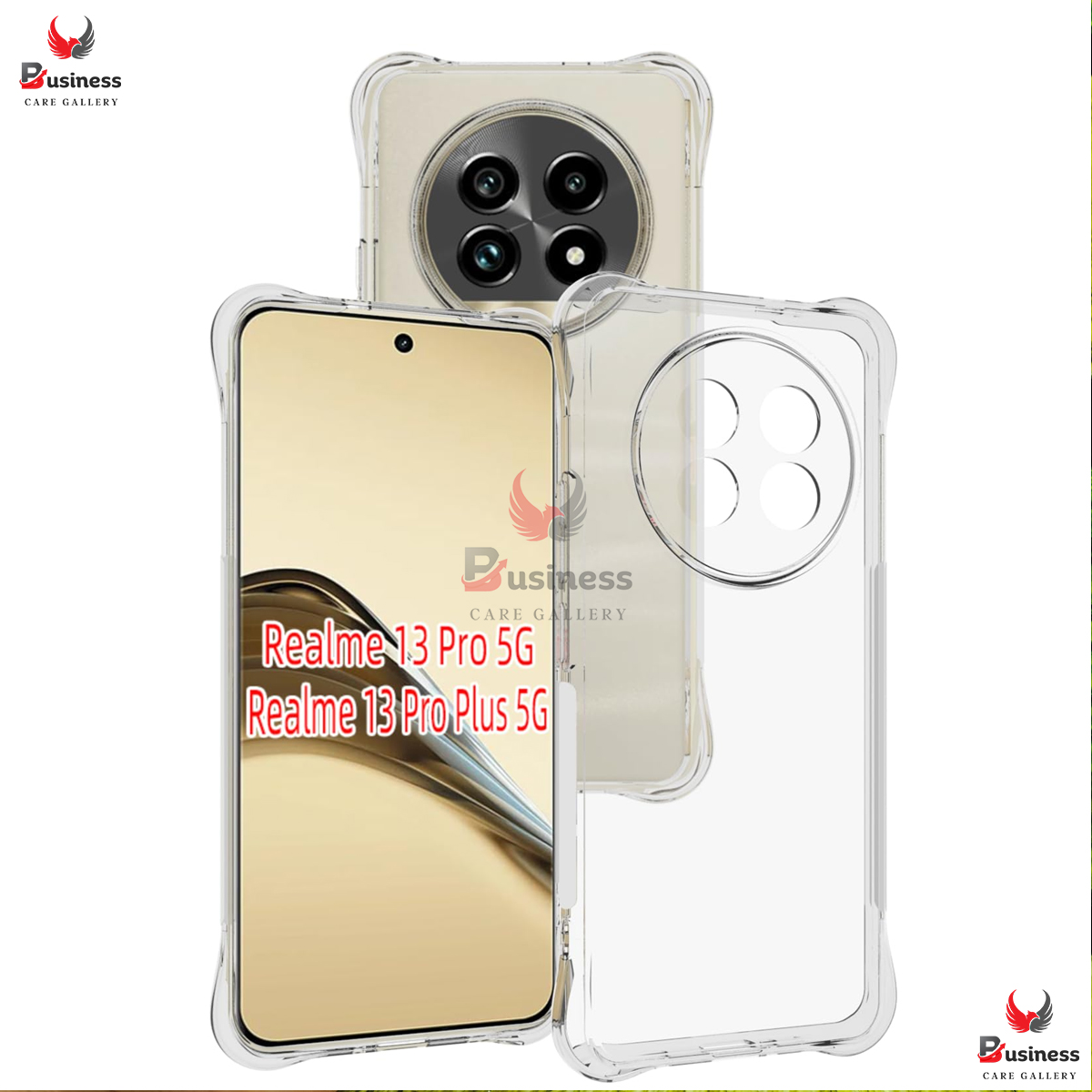 Picture of For Realme 13 Pro 5G / 13 Pro Plus Reinforced Shockproof Cushion Back Clear Hybrid Transparent Sof Tpu Back Cover For Realme 13 Pro 5G / 13 Pro Plus Phone Case