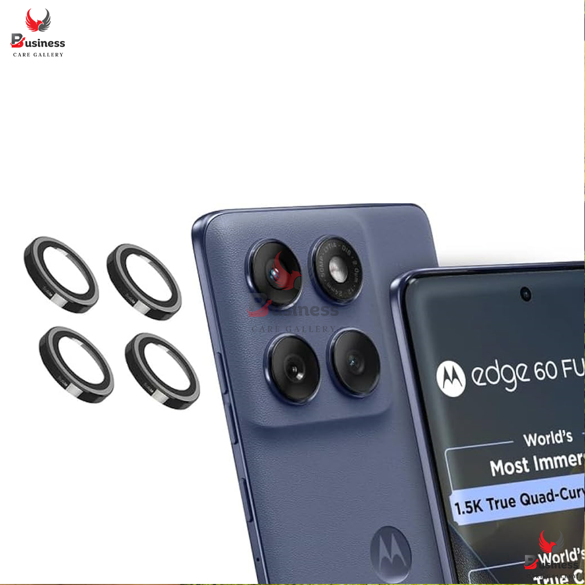 Picture of Motorola Moto Edge 60 Fusion Aluminum Alloy Camera Ring Tempered Glass Lens Protective Cover For Motorola Moto Edge 60 Fusion Camera Glass