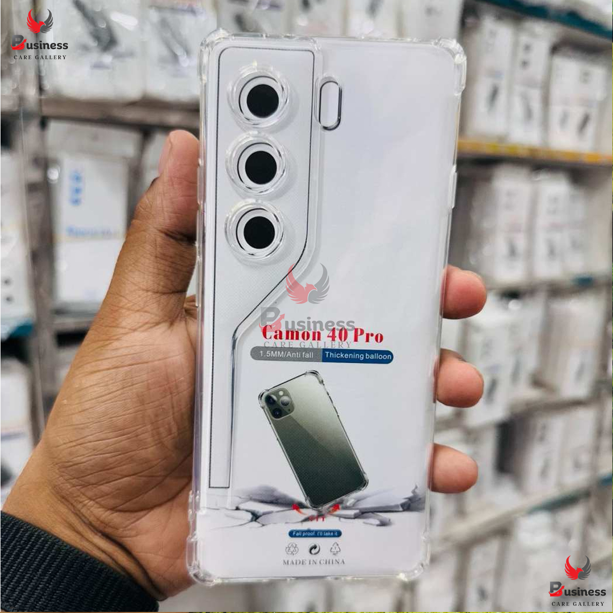 Picture of For Tecno Camon 40 Pro Reinforced Shockproof Cushion Back Clear Hybrid Transparent Sof Tpu Back Cover For Tecno Camon 40 Pro Phone Case