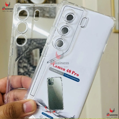 Picture of For Tecno Camon 40 Pro Reinforced Shockproof Cushion Back Clear Hybrid Transparent Sof Tpu Back Cover For Tecno Camon 40 Pro Phone Case