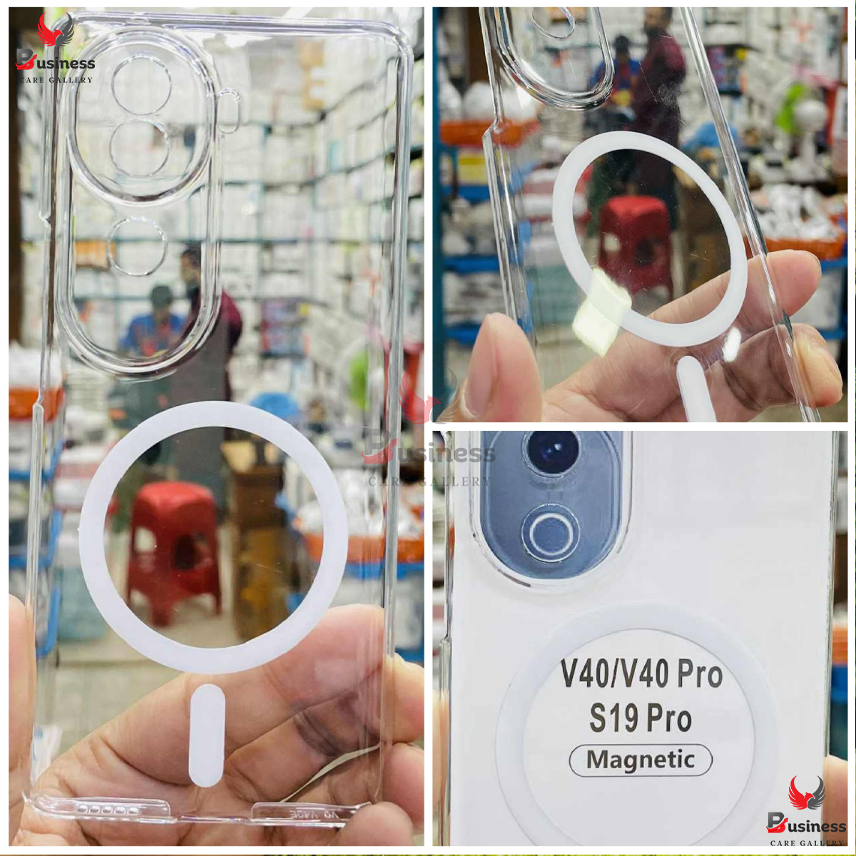 Picture of For Vivo V40 /V40 Pro Anti Yellow Hard MagSafe Compatible Shockproof Transparent Slim Fit Wireless Charging supported Phone Back Case Mobile Cover