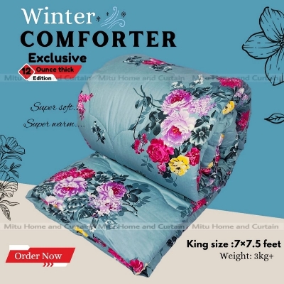 Buy Comforter for Winter King size Exclusive Comforter with Full Cotton fabric (2.6-3kg) 84*90 inch European cube style (1pcs Box) White , Red , Pink , Blue at Best Price In Bangladesh