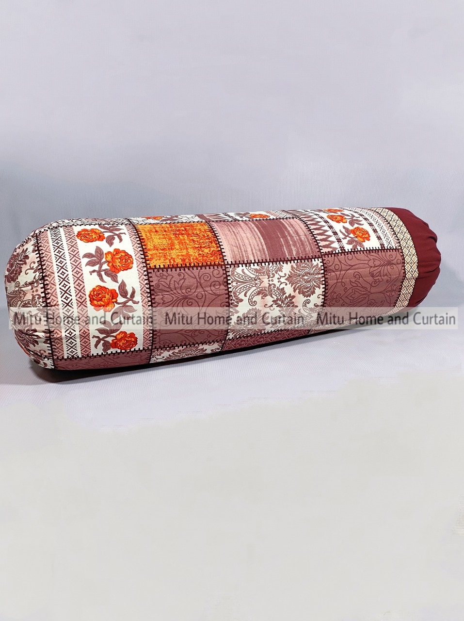 Side Pillow Cover Kol Balish Cover 1 Pcs | Standard 38 * 32 Inch Pillow Protector - Available in Green, Pink, Red, Brown, Ash, Purple, Blue Mitu Home and Curtainonline shop bangladeshothoba.com