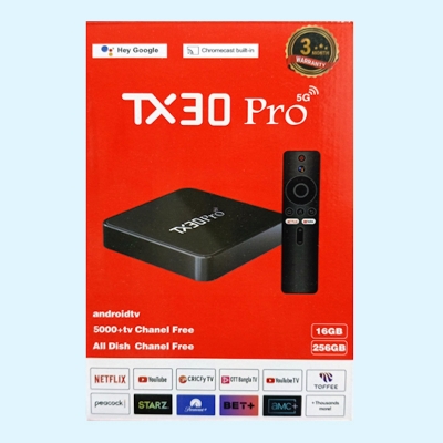 Picture of TX30 Pro 12K ULTRA HD Android Smart TV Box Voice Remote, Bluetooth, Free Dish Channel with Warranty