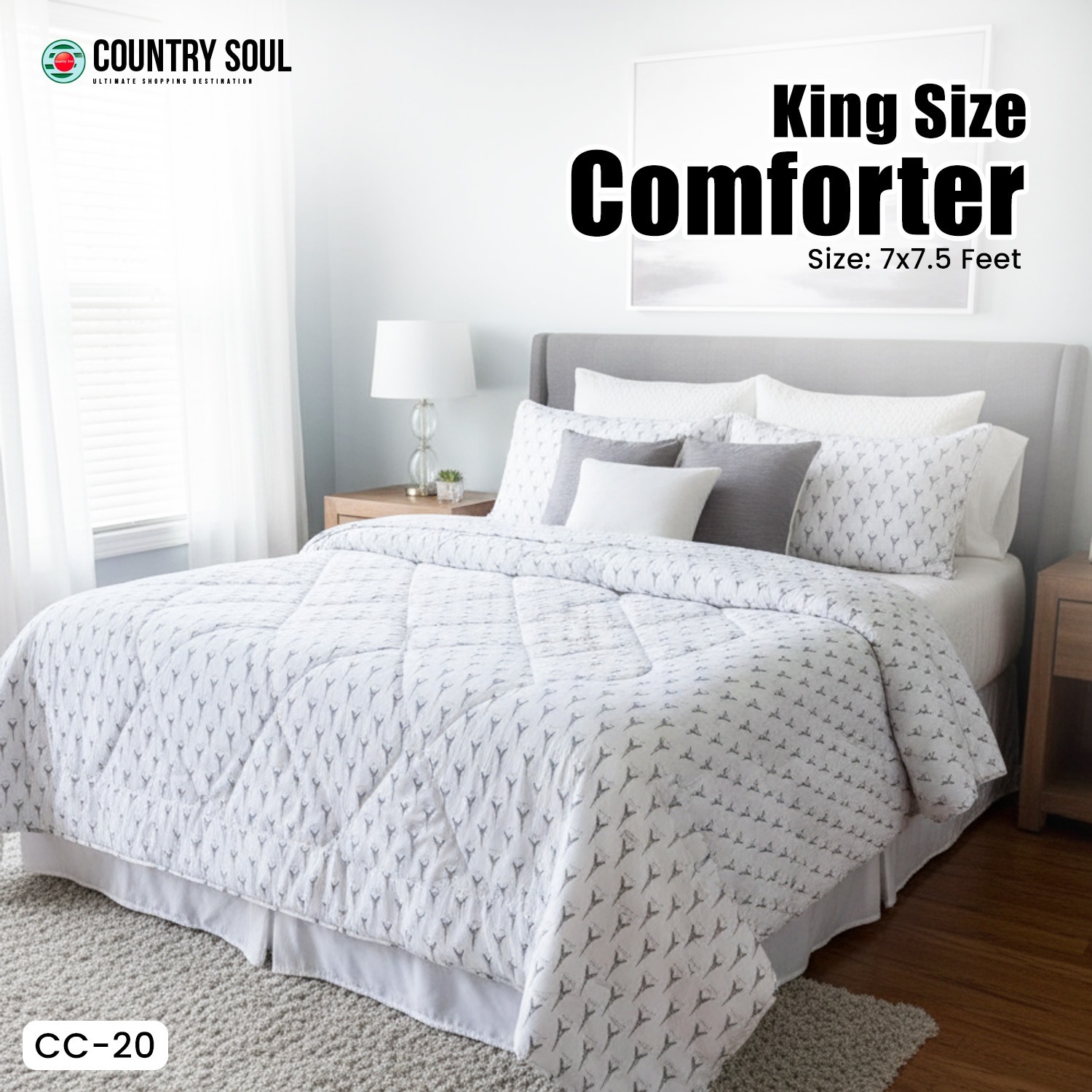 Picture of Country Soul Chinise Microfiber King Size Comforter 7 Feet By 7.5 Feet Super Soft