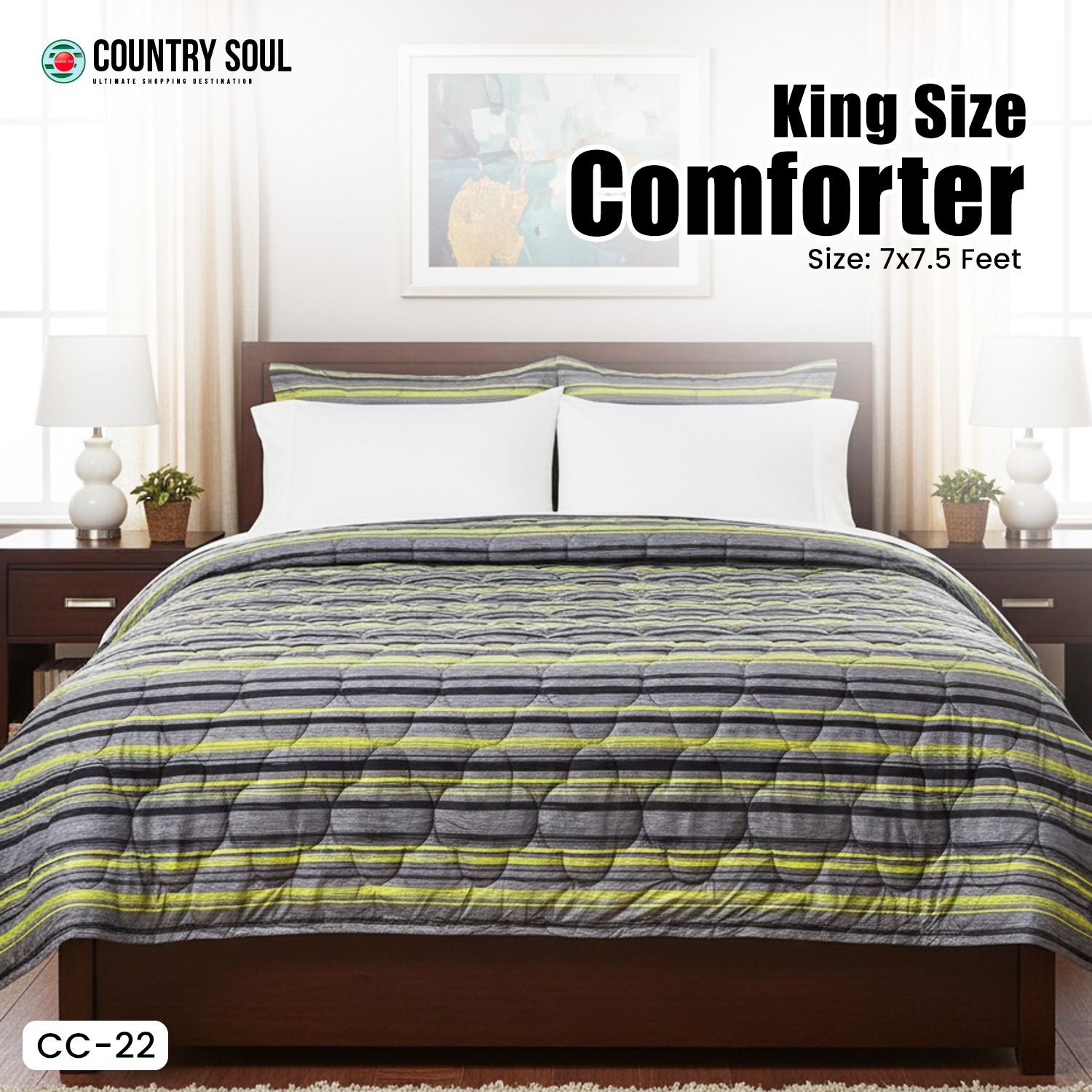 Picture of Country Soul Chinise Microfiber King Size Comforter 7 Feet By 7.5 Feet Super Soft