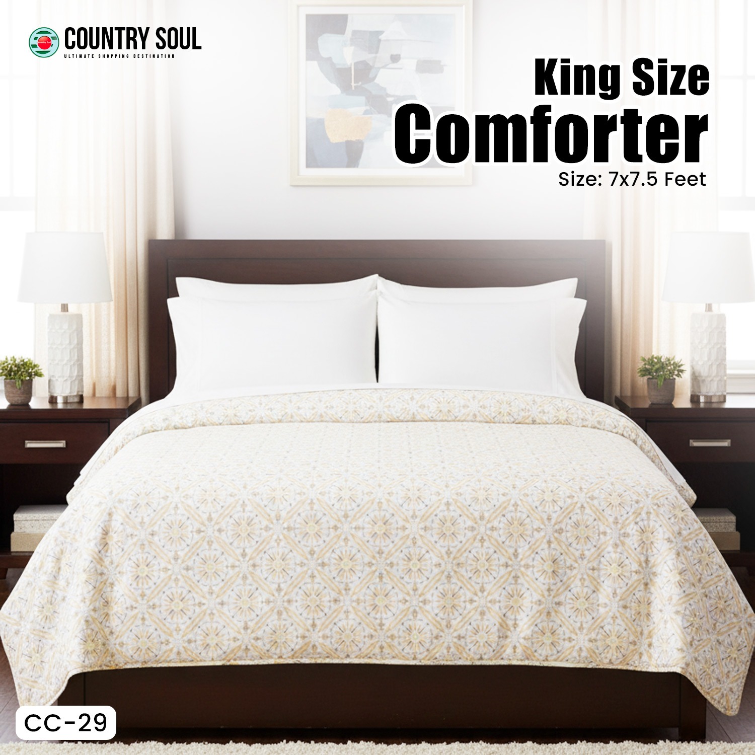 Picture of Country Soul Chinise Microfiber King Size Comforter 7 Feet By 7.5 Feet Super Soft