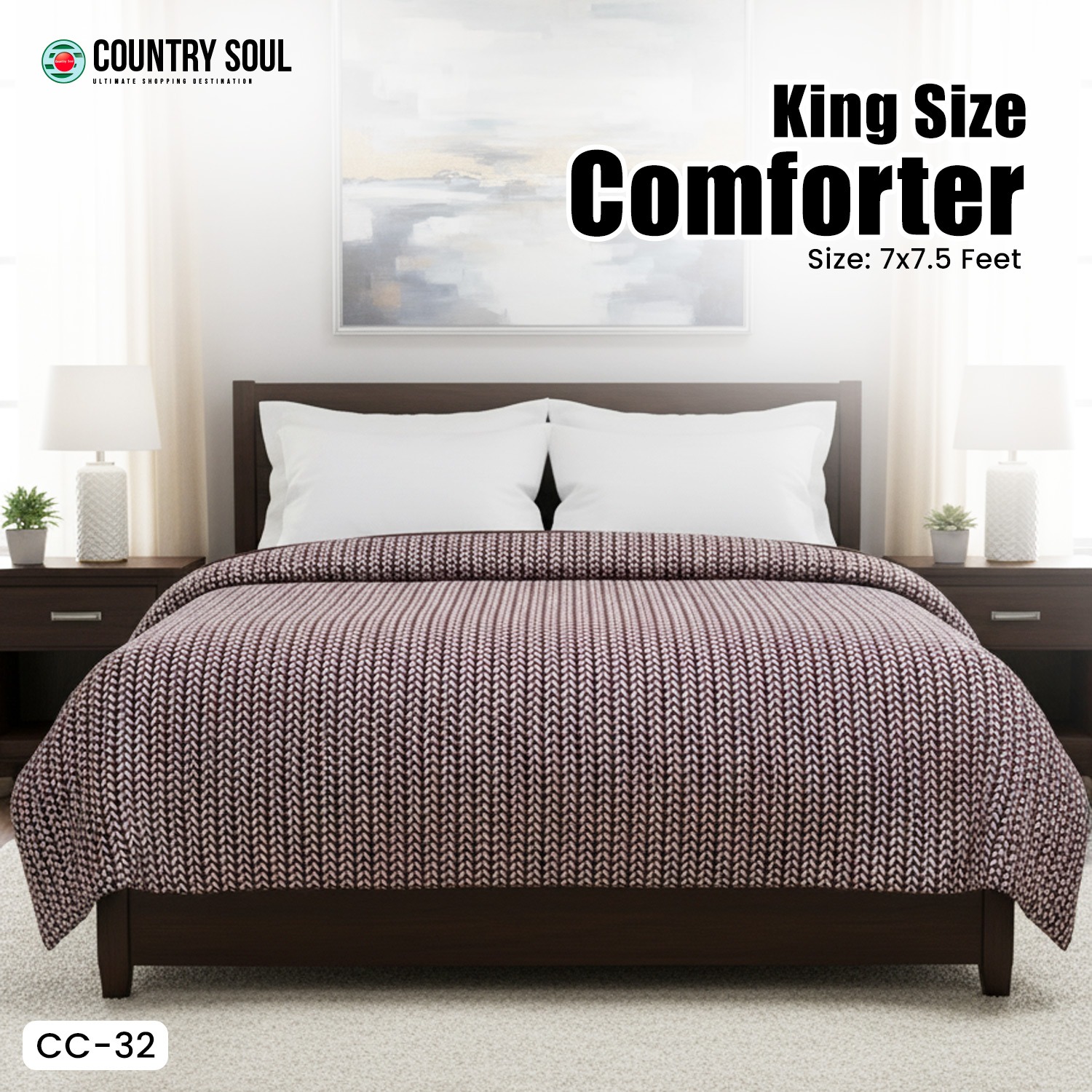 Picture of Country Soul Chinise Microfiber King Size Comforter 7 Feet By 7.5 Feet Super Soft