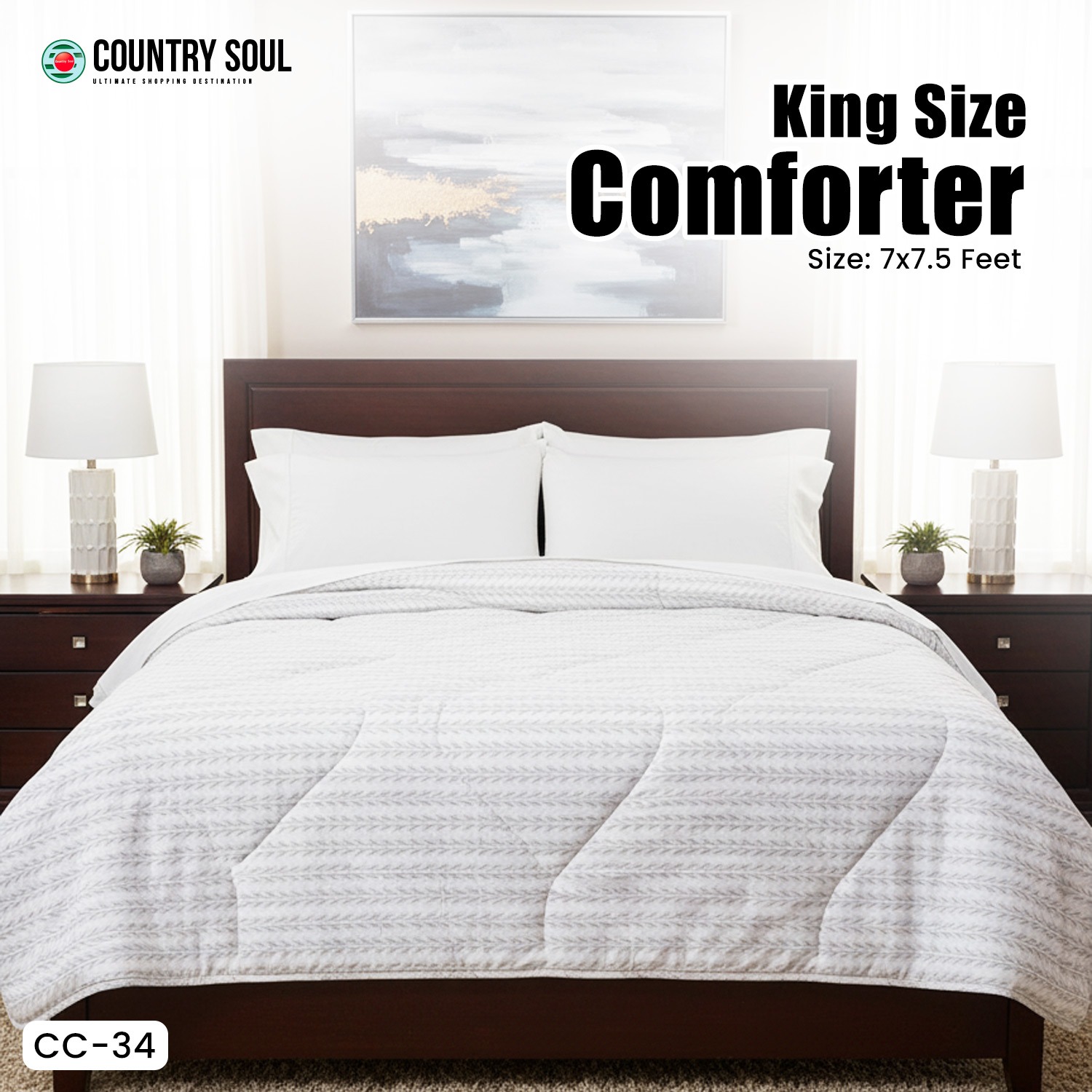 Picture of Country Soul Chinise Microfiber King Size Comforter 7 Feet By 7.5 Feet Super Soft