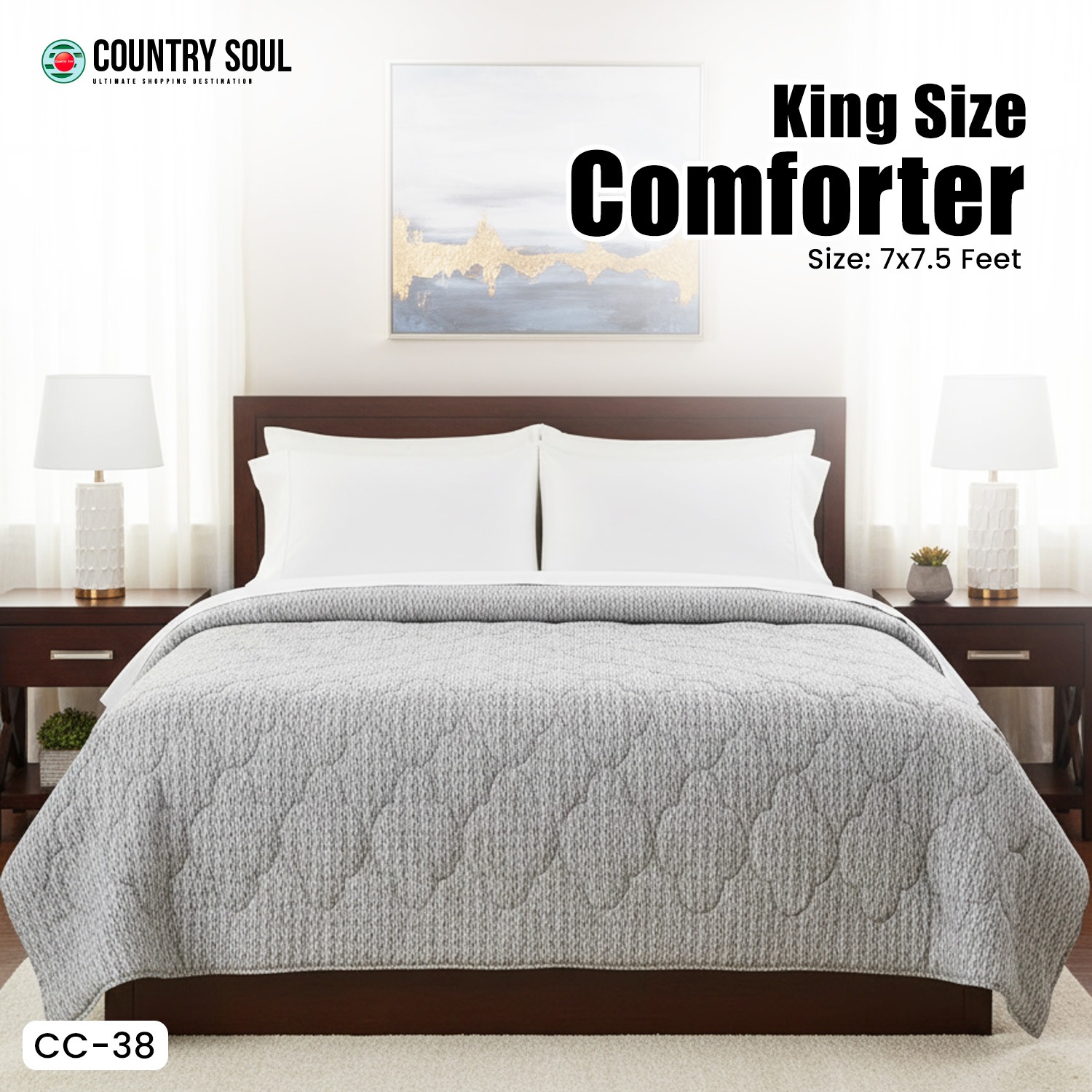 Picture of Country Soul Chinise Microfiber King Size Comforter 7 Feet By 7.5 Feet Super Soft