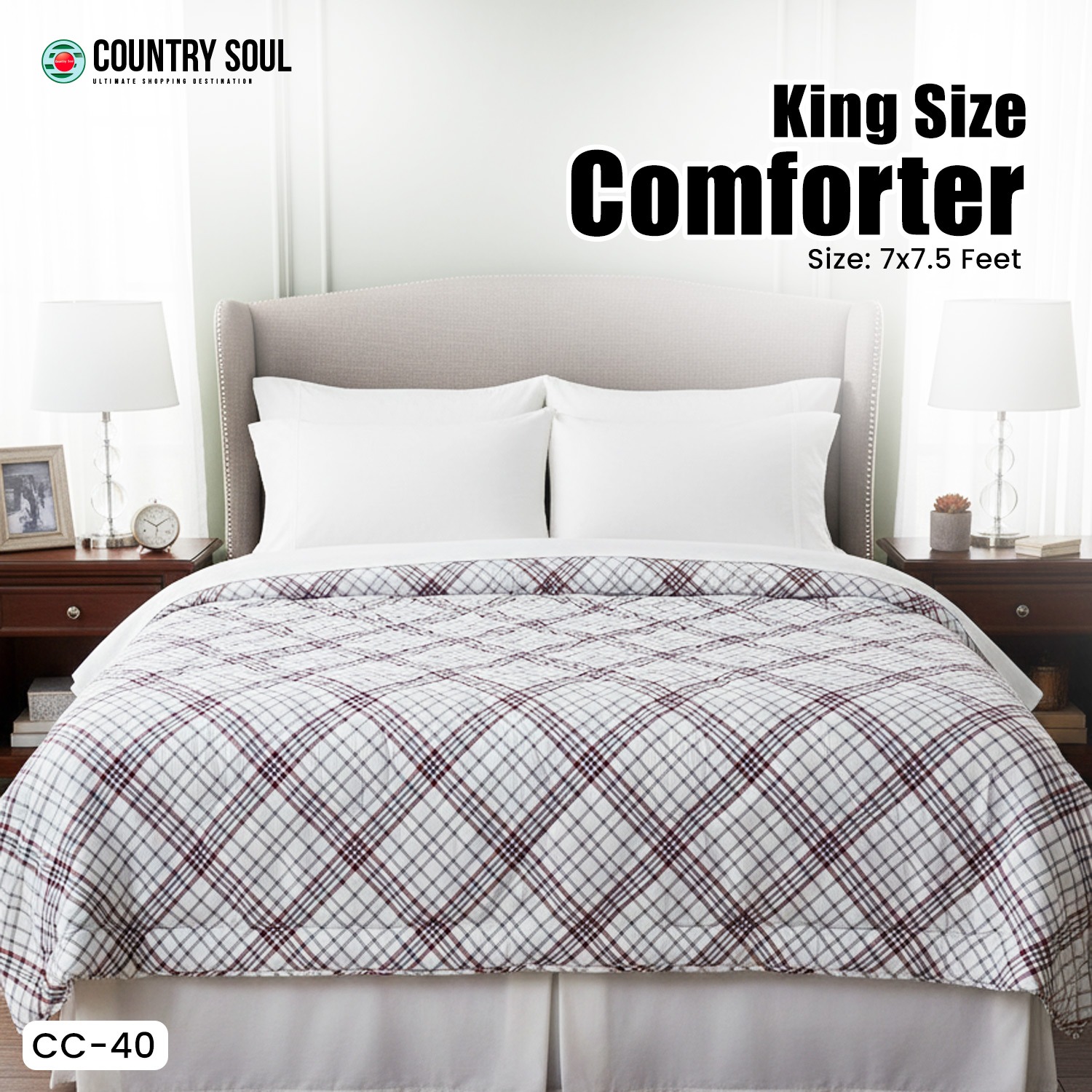 Picture of Country Soul Chinise Microfiber King Size Comforter 7 Feet By 7.5 Feet Super Soft