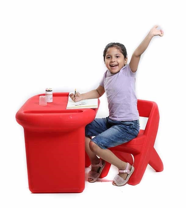 Picture of Scholar Table with Chair Green set toy Easy Set Up Playset for Indoor Outdoor Backyard, Easy to Store, Safe Toy for Toddler, Kids Premium Kids Plastic Slide – Indoor & Outdoor Baby Slider | Durable & Safe Children Playground Toy