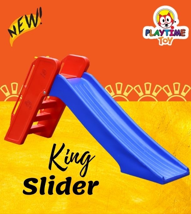 Picture of King Slider Easy Set Up Playset for Indoor Outdoor Backyard, Easy to Store, Safe Toy for Toddler, KidsPremium Kids Plastic Slide – Indoor & Outdoor Baby Slider | Durable & Safe Children Playground Toy