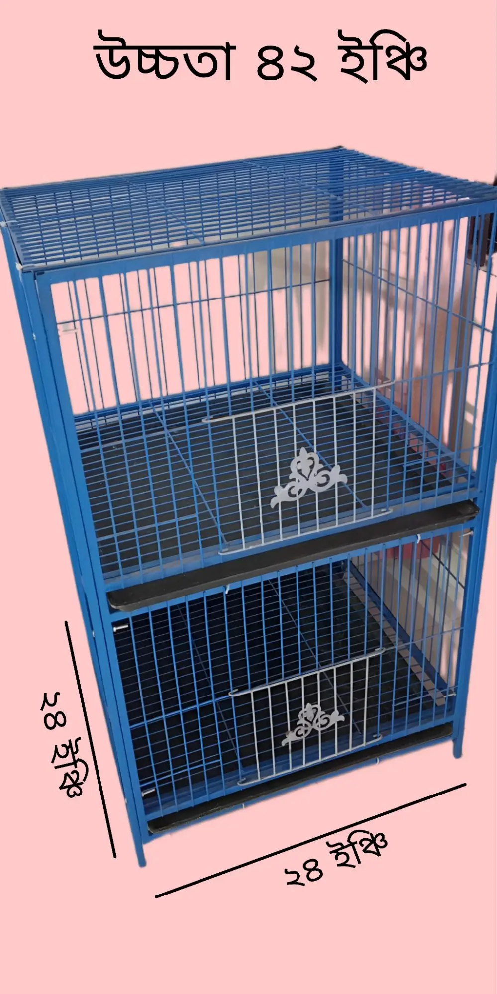 Picture of 1-8 Floor Nut System Folding Cage Made by 13no. Wire With plastic coded on China Model Pigeon Cage Each Floor Size Select Before order Premium Folding Pigeon Cage – 24×18×14 Inches | Plastic Coated Wire, Easy Transport & Durable Quality Cash On Delivery A