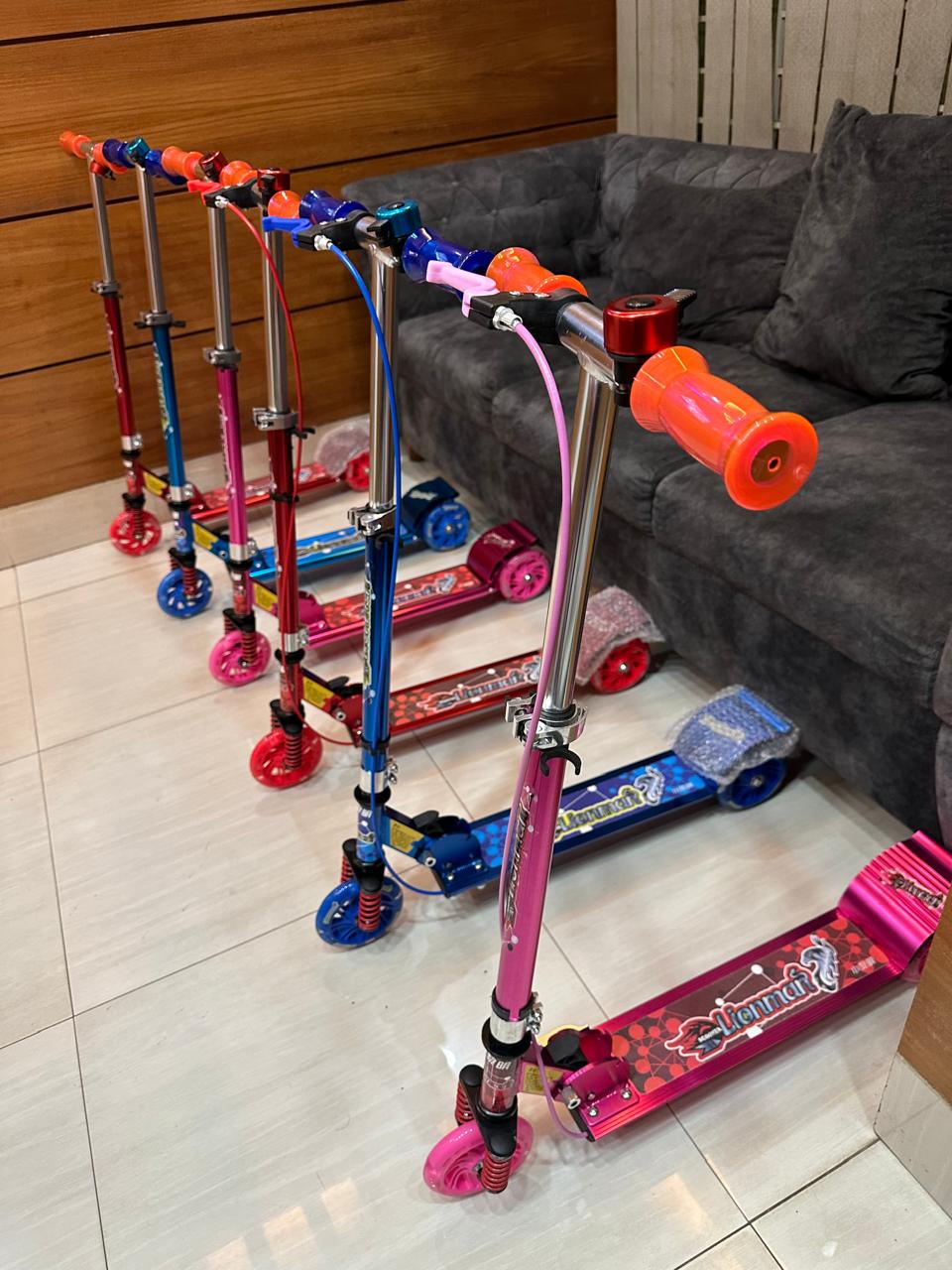 Picture of Lionman Lighting Wheel Kick Scooter for Kids – Adjustable Handlebar, LED Light Wheels, Anti-Slip Deck, Durable Frame, Outdoor & Indoor Children Ride