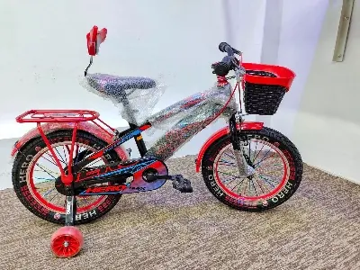 Picture of 16 Inch Boys Bicycle with Back Seat Carrier, Front Basket, Full Wheel Mudguard & Chain Protector – Durable & Safe City Cycle for Kids and Teenagers