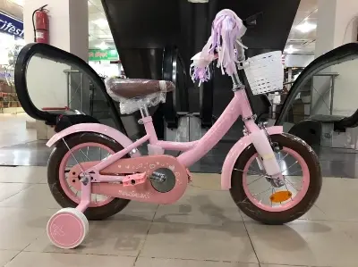 Picture of 12 Inch Ladies / Girls Bicycle with Back Seat Carrier, Front Basket, Full Wheel Mudguard & Chain Protector – Stylish & Safe Female Cycle