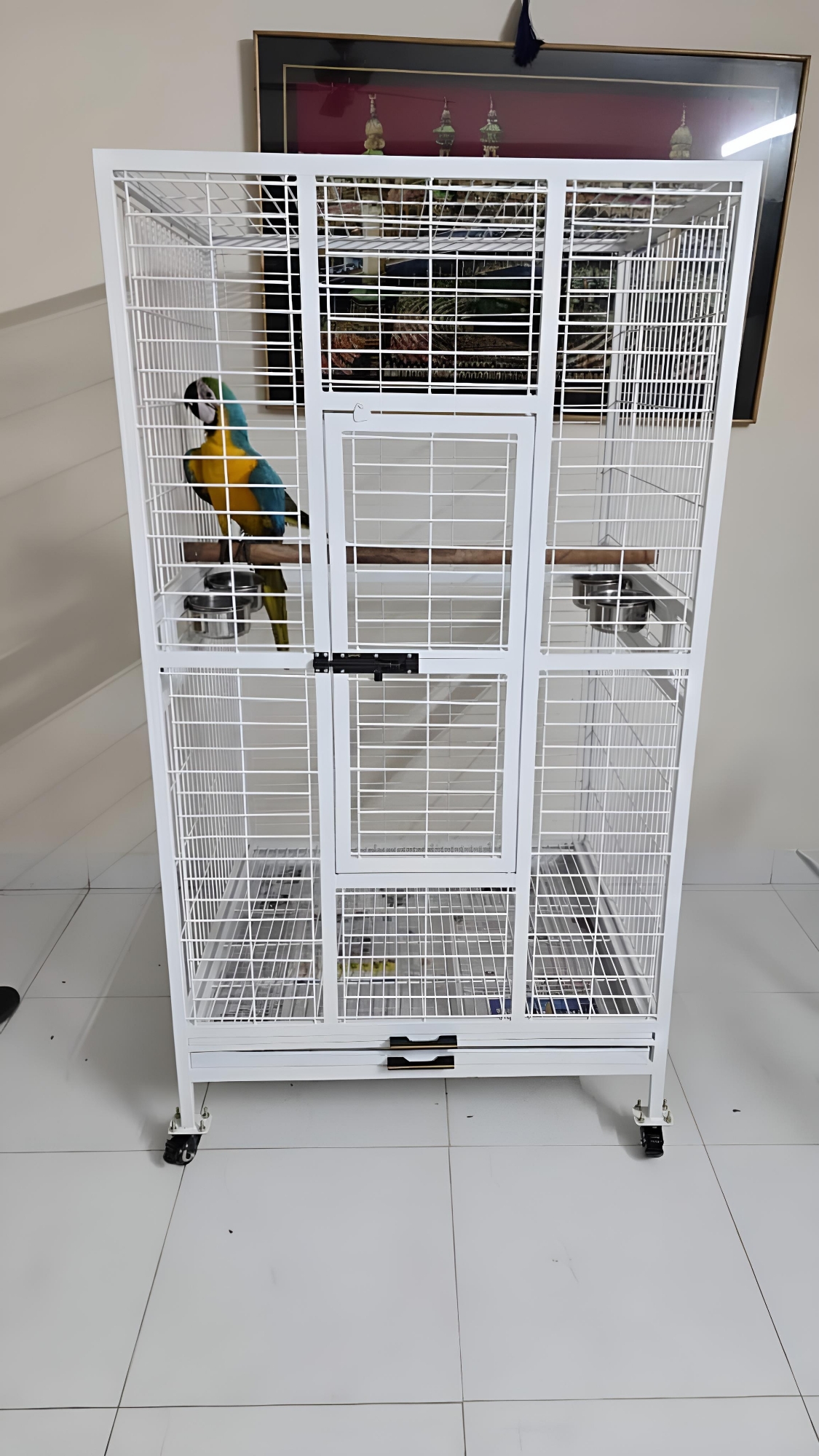 Picture of NeoStyle 153cm Large Bird Cage, Parrot Cage Parakeet Cage Bird Villa Macaw Cage with Play Top and Rolling Stand,Large Space Cage for Large Parrots