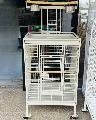 Picture of Large Family Bird Temp Cage With Roof Top Play Ground , Luxury Pet Parrot Cage Ornamental Cage Metal Cage Transparent Glass Cage Door Feeding Cage Birds/Cages