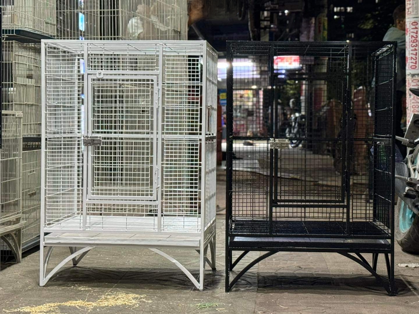 Picture of Large Family Bird Temp Cage, Luxury Pet Parrot Cage Ornamental Cage Metal Cage Transparent Glass Cage Door Feeding Cage Birds/Cages