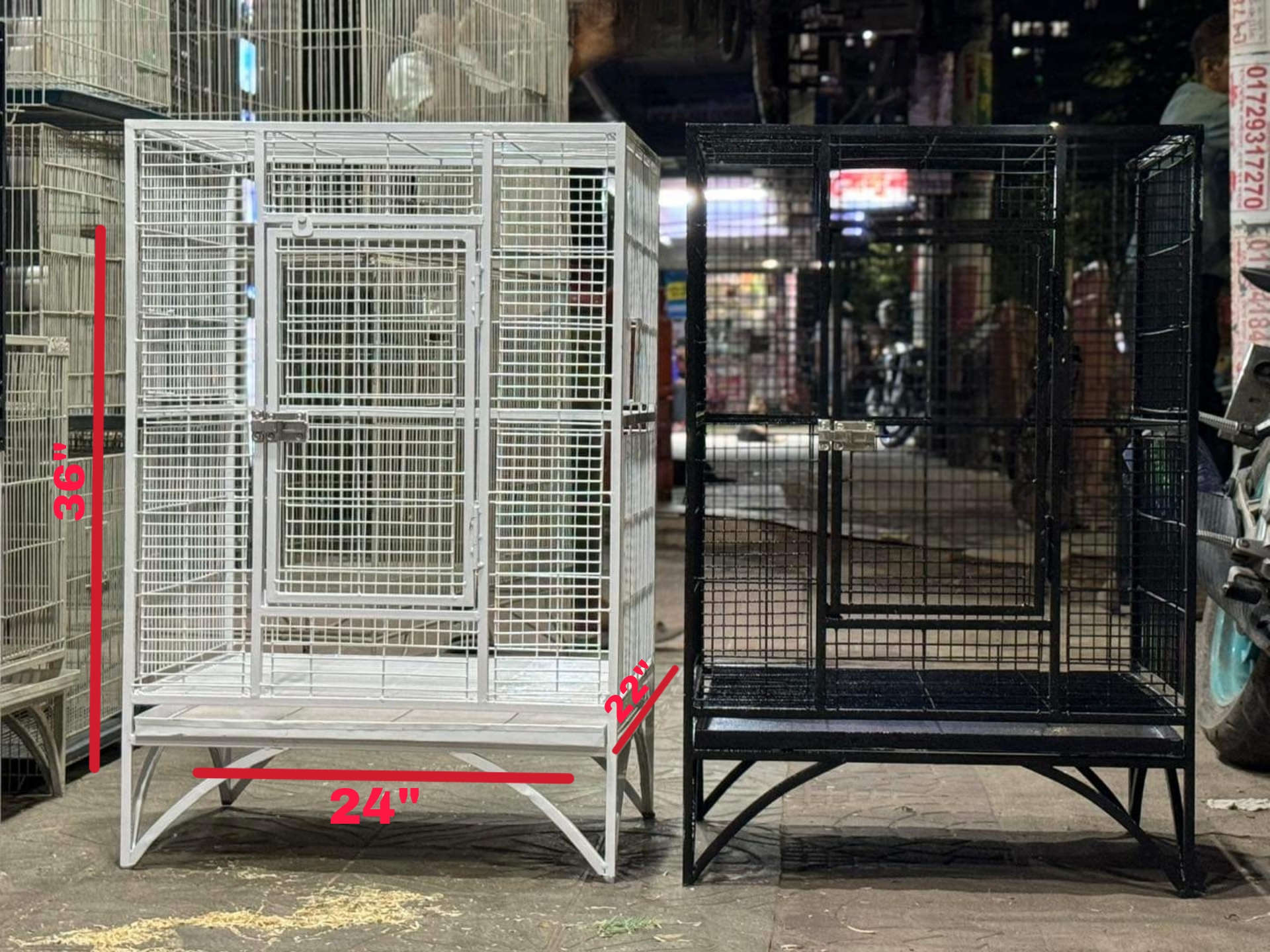 Picture of Large Family Bird Temp Cage, Luxury Pet Parrot Cage Ornamental Cage Metal Cage Transparent Glass Cage Door Feeding Cage Birds/Cages