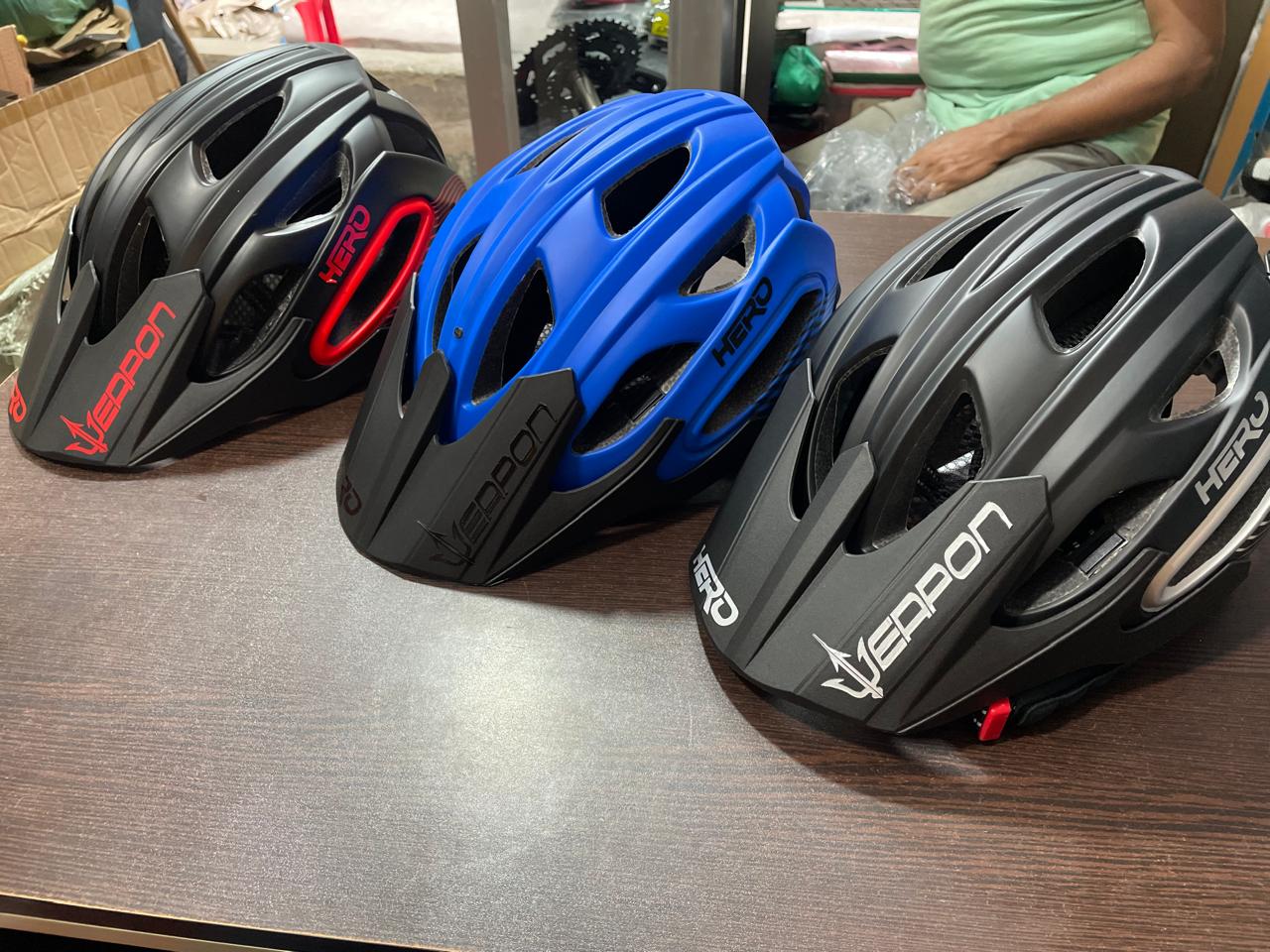 Picture of BRAND NEW WEAPON HERO HELMETHERDWeapon Hero in-mold helmet offers outstanding features and benefits.The Hero has 16 big air vents for a cooler riding experience. It is equipped with a USBrechargeable LED Light