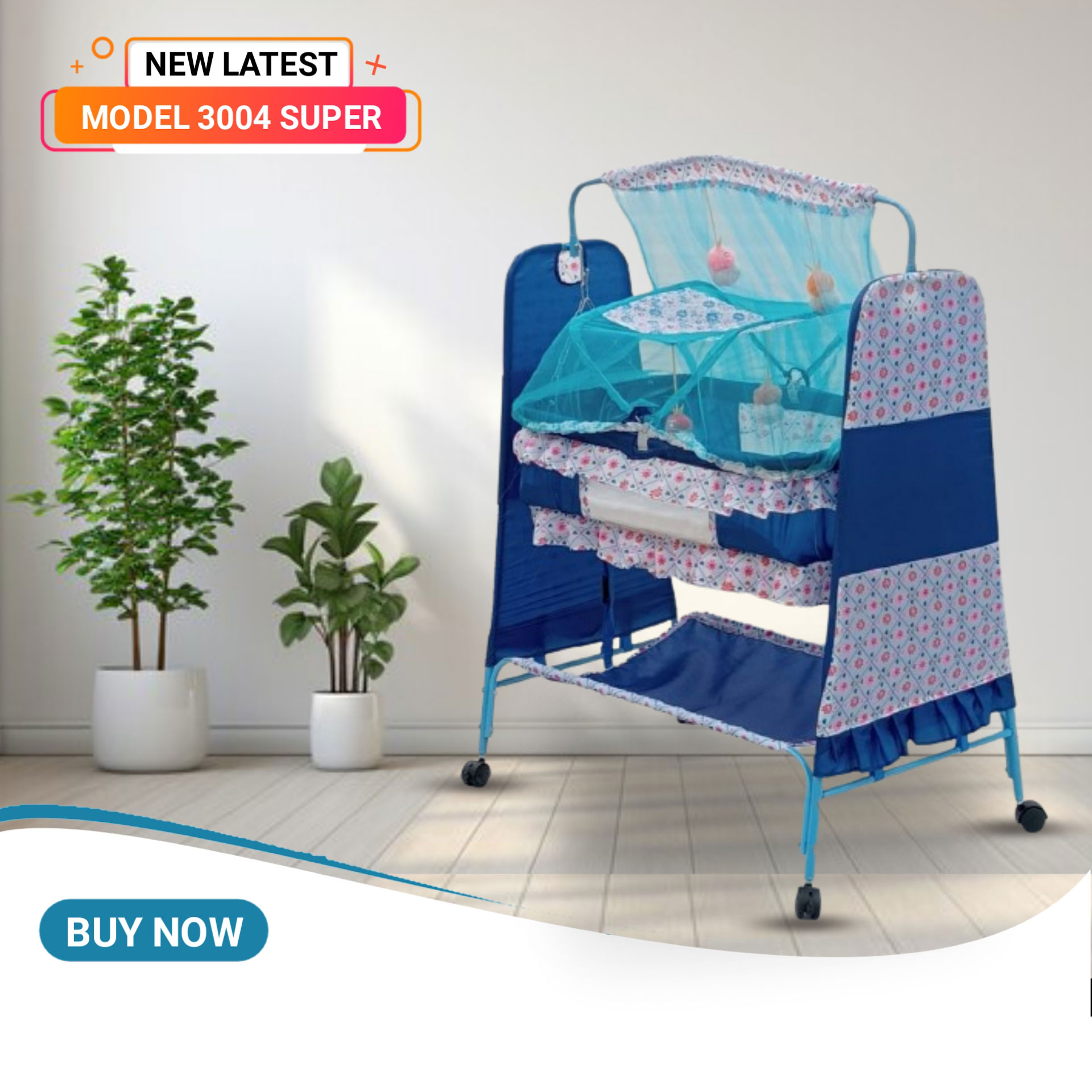 Picture of Dolna Bed For New Born Baby A Cozy Nest Cradle model no   MS-3004 A With Support  dolna bed with mosquito net Bacchader Dolna Baby Dolna