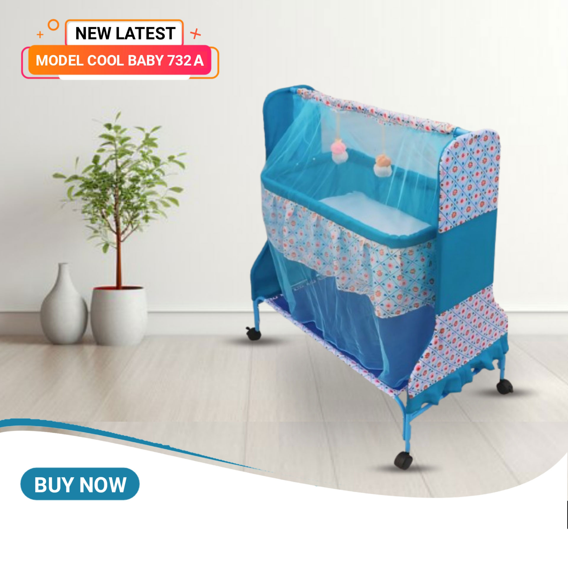 Picture of Dolna Bed For New Born Baby A Cozy Nest Cradle model no MS-732A Folding  dolna bed with mosquito net Bacchader Dolna Baby Dolna