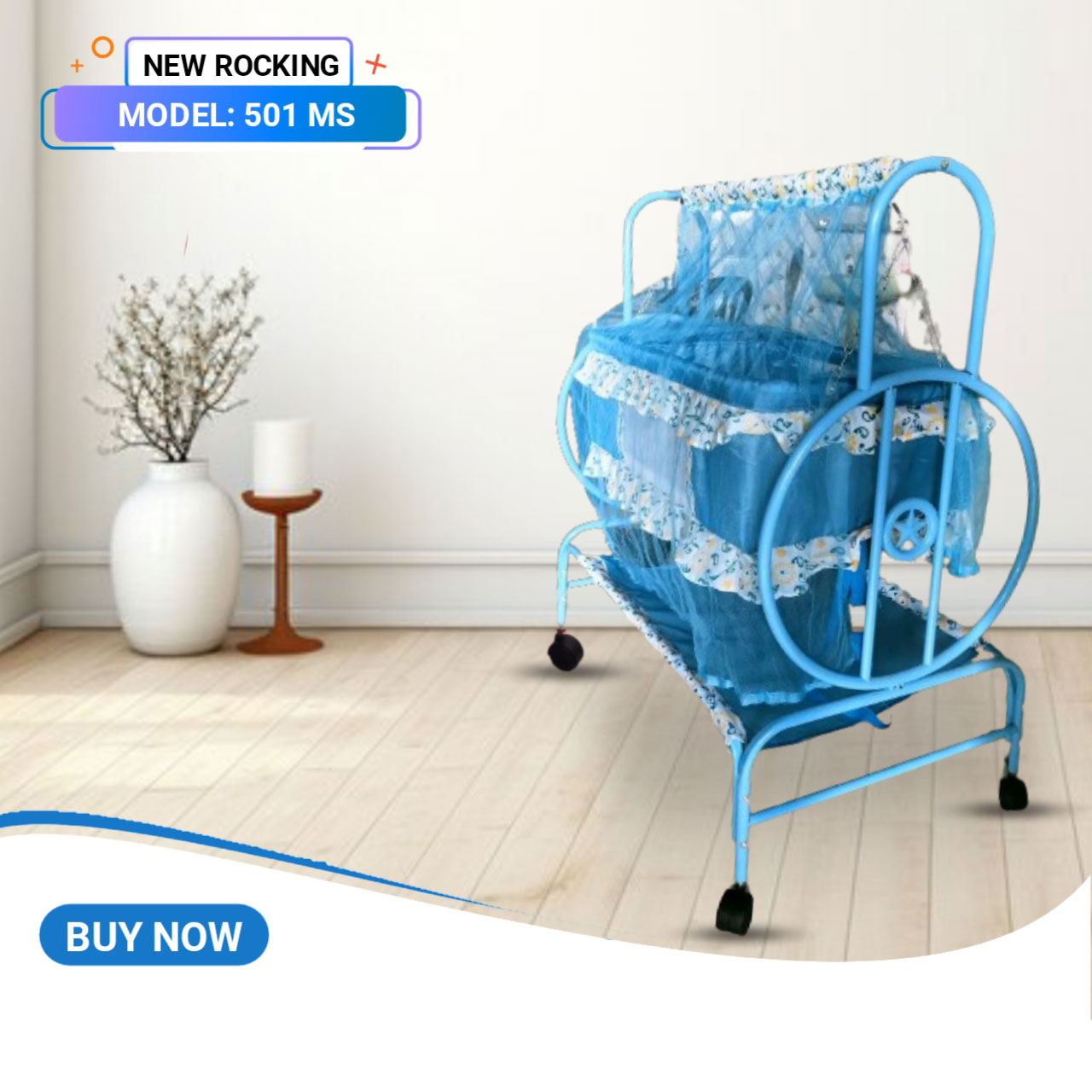 Picture of Dolna Bed For New Born Baby A Cozy Nest Cradle model no MS-501  dolna bed with mosquito net Bacchader Dolna Baby Dolna