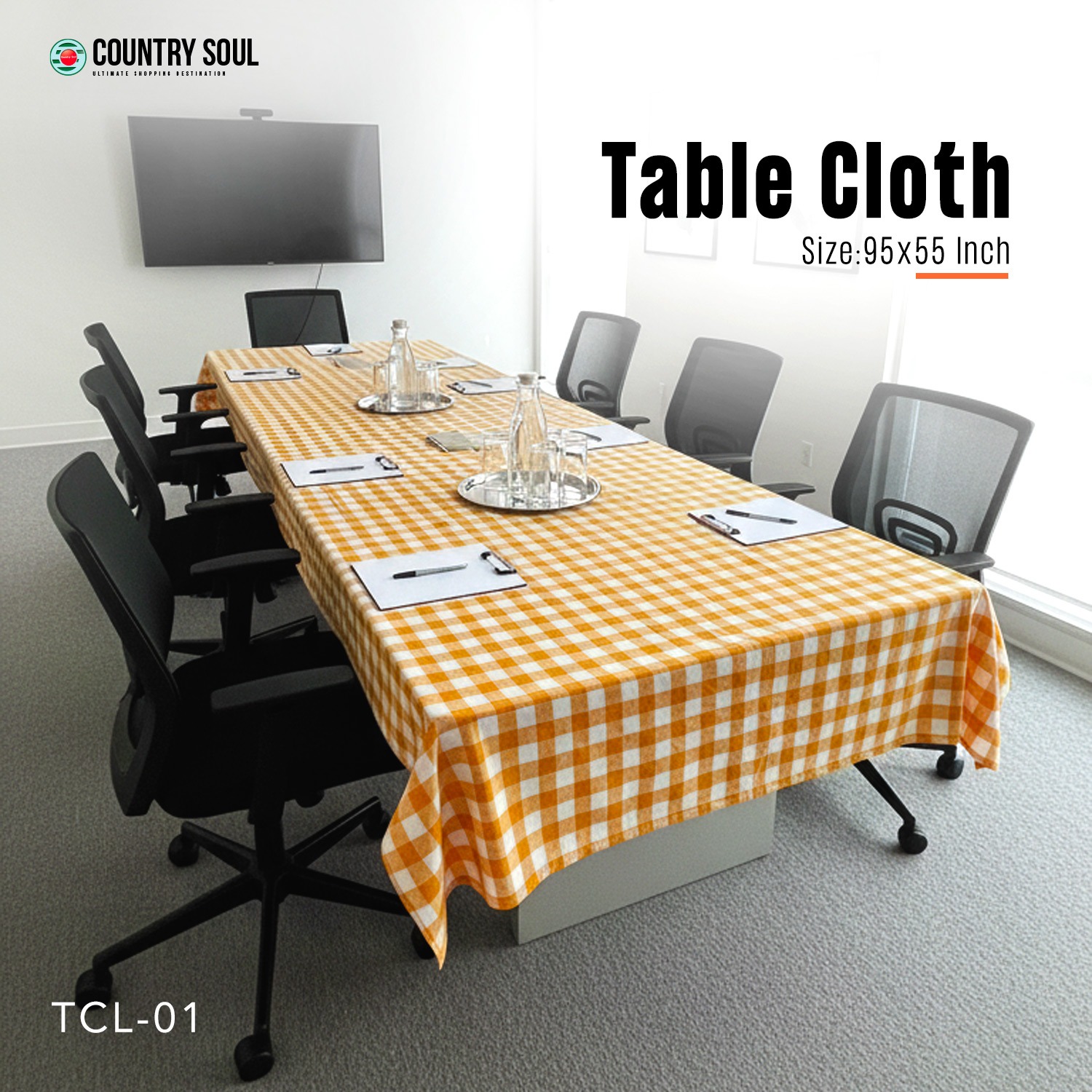 Picture of Country Soul Checkered Table Cloth – 95x55 Inch -1 PCS
