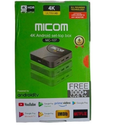 Picture of High-Performance - Micom 4K Android Set-Top Box 2GB RAM/ 16GB ROM - Break Trend - Easy to Use - Sleek Usage