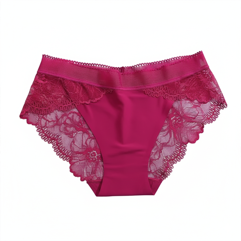 Picture of Women&#39;s Sexy Lace Panties Mid Waist Ice Silk Underwear Plus Size