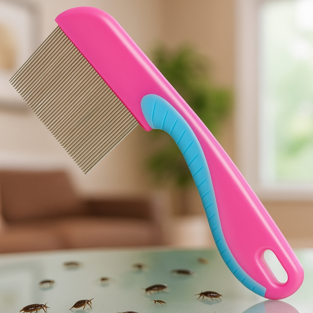 Picture of Long Non slip Handle Short Stainless Steel Hair Lice(1pcs)