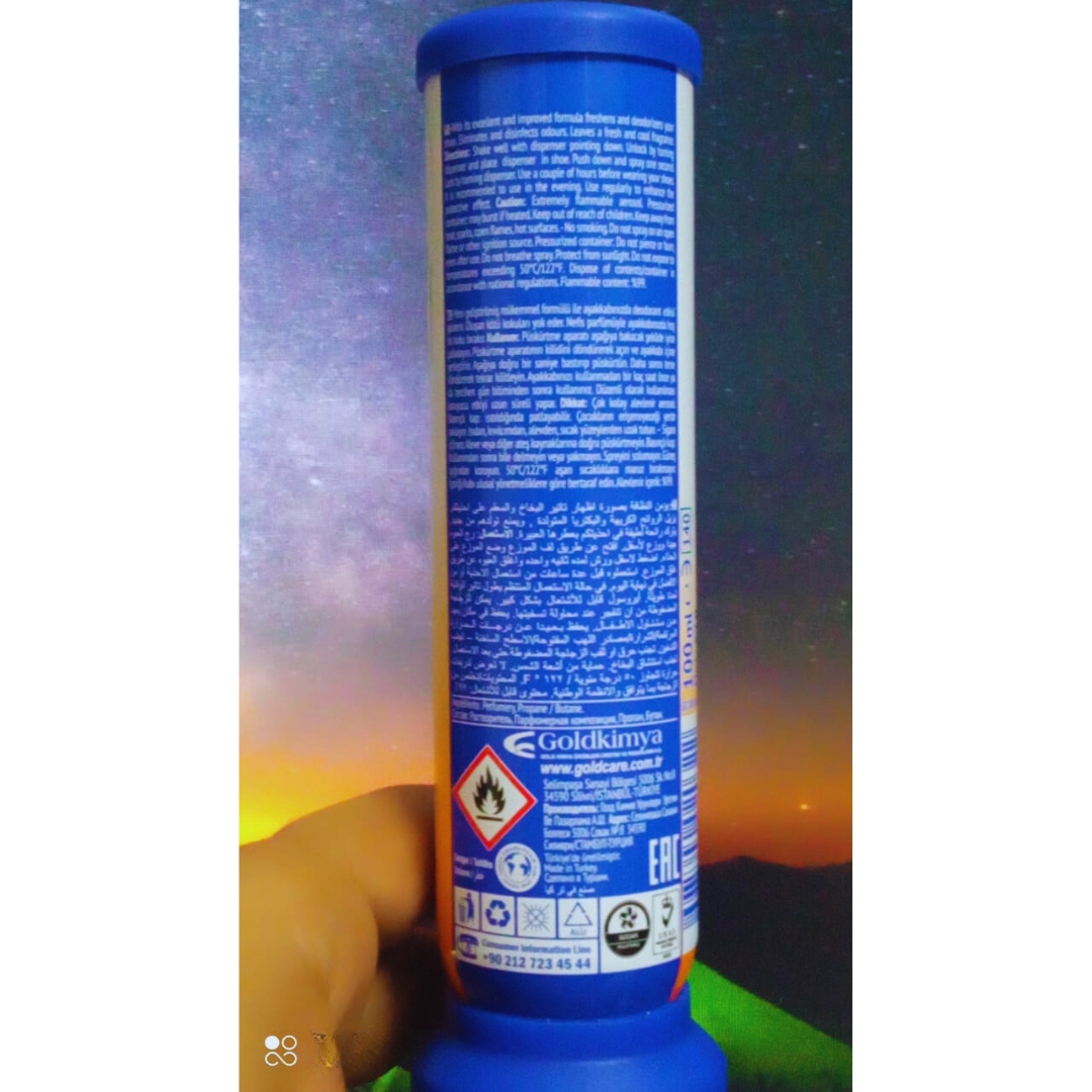 Picture of Gold Care Shoe Fresh Deodorant 100 ML(1pcs)