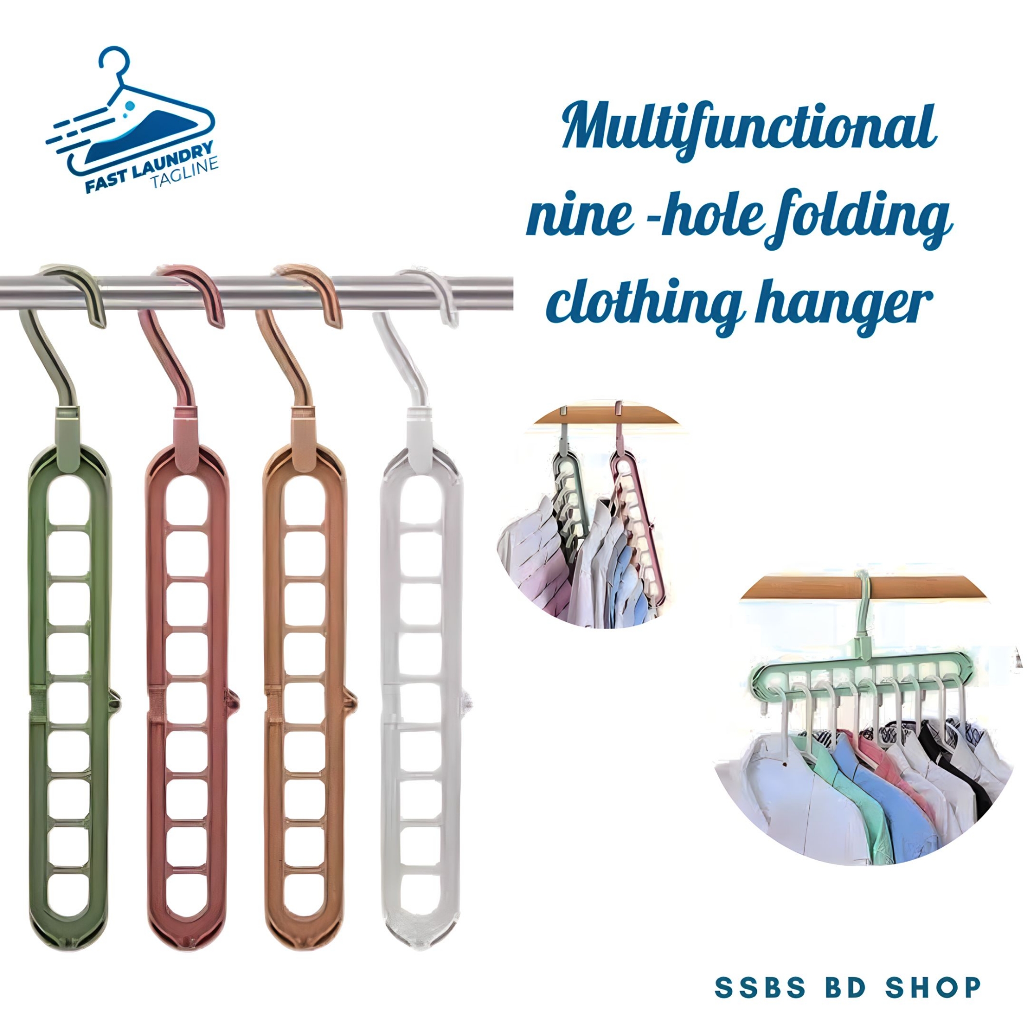 Picture of Fast Multifunctional nine -hole folding clothing hanger (3pcs)
